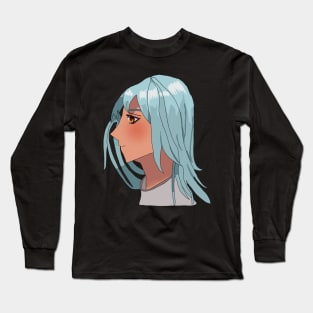 Anime Girl with Teal Hair Long Sleeve T-Shirt